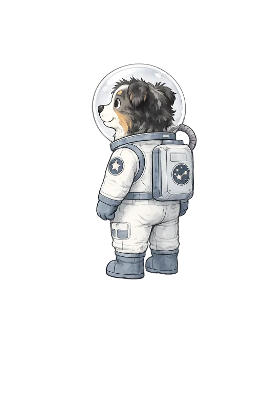 AstroDog, the Canis voice assistant, floating in space